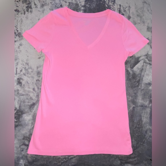 Merona Tops - Merona Bright Pink V Neck Short Sleeve T-Shirt Size Medium